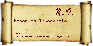 Moharics Innocencia névjegykártya